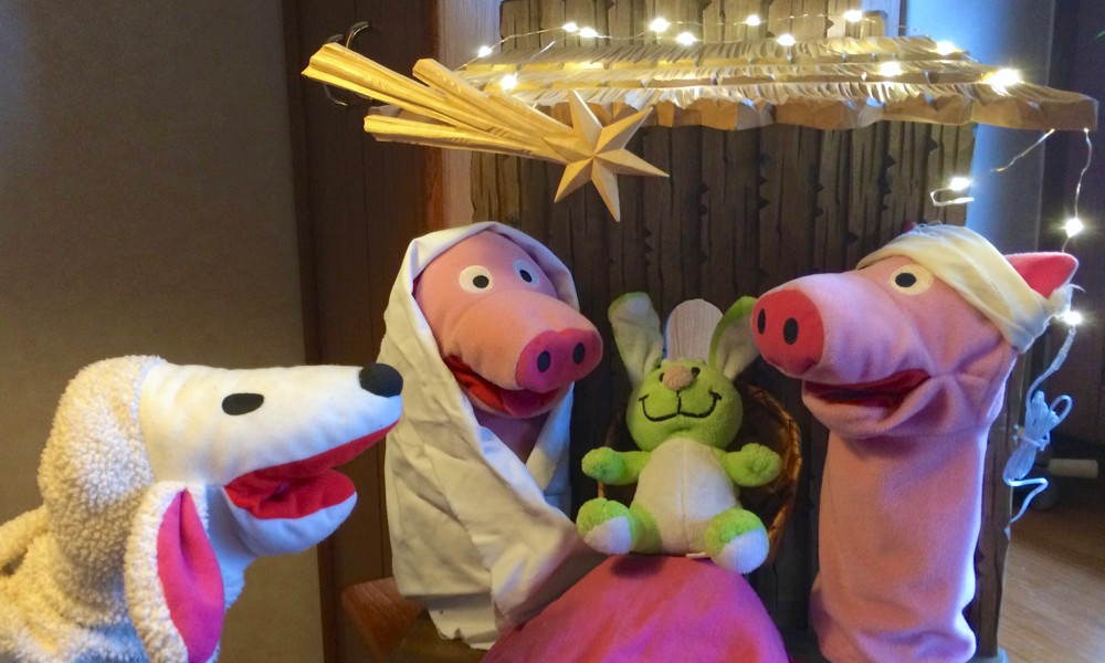 Die Schweine haben mit dem Hasi und Lotte, dem verrückten Schaf, ...