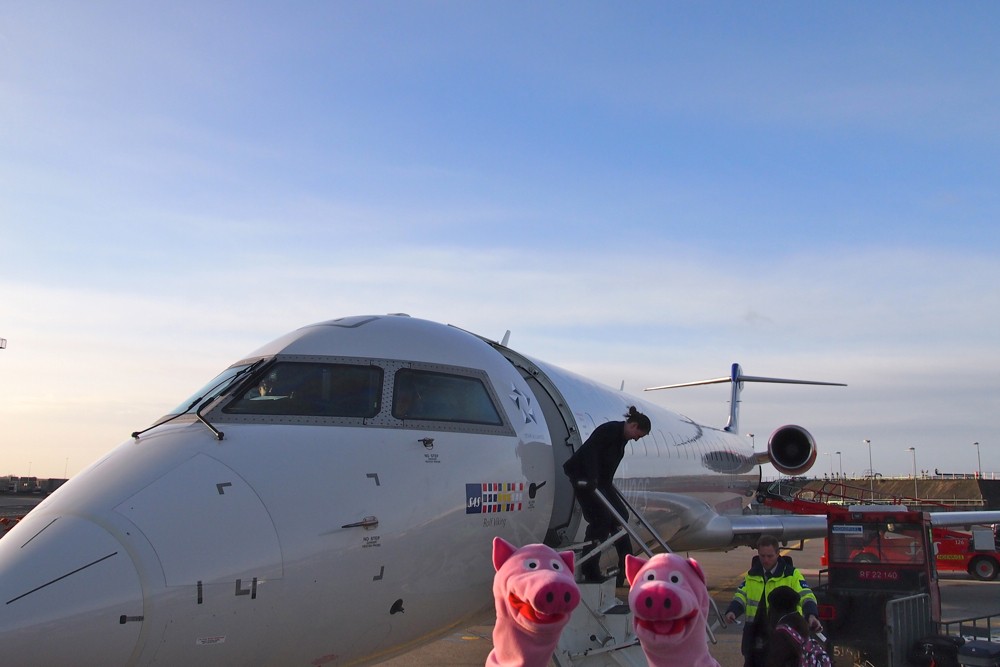 Zwischenlandung in Kopenhagen: es ist ziemlich windig.