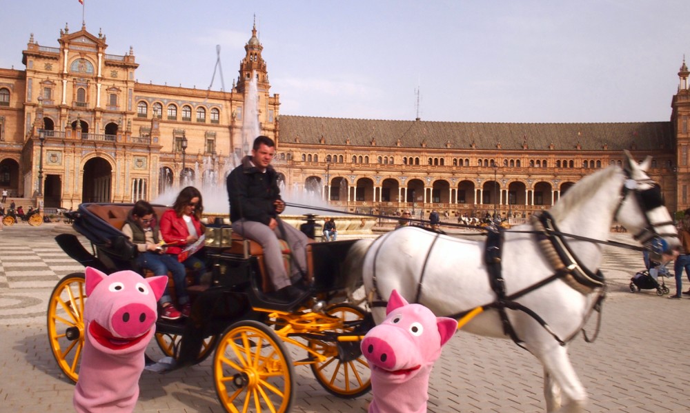 Hier fährt man aus Umweltschutzgründen mit der Kutsche durch die Gegend. Vernünftig ist das.